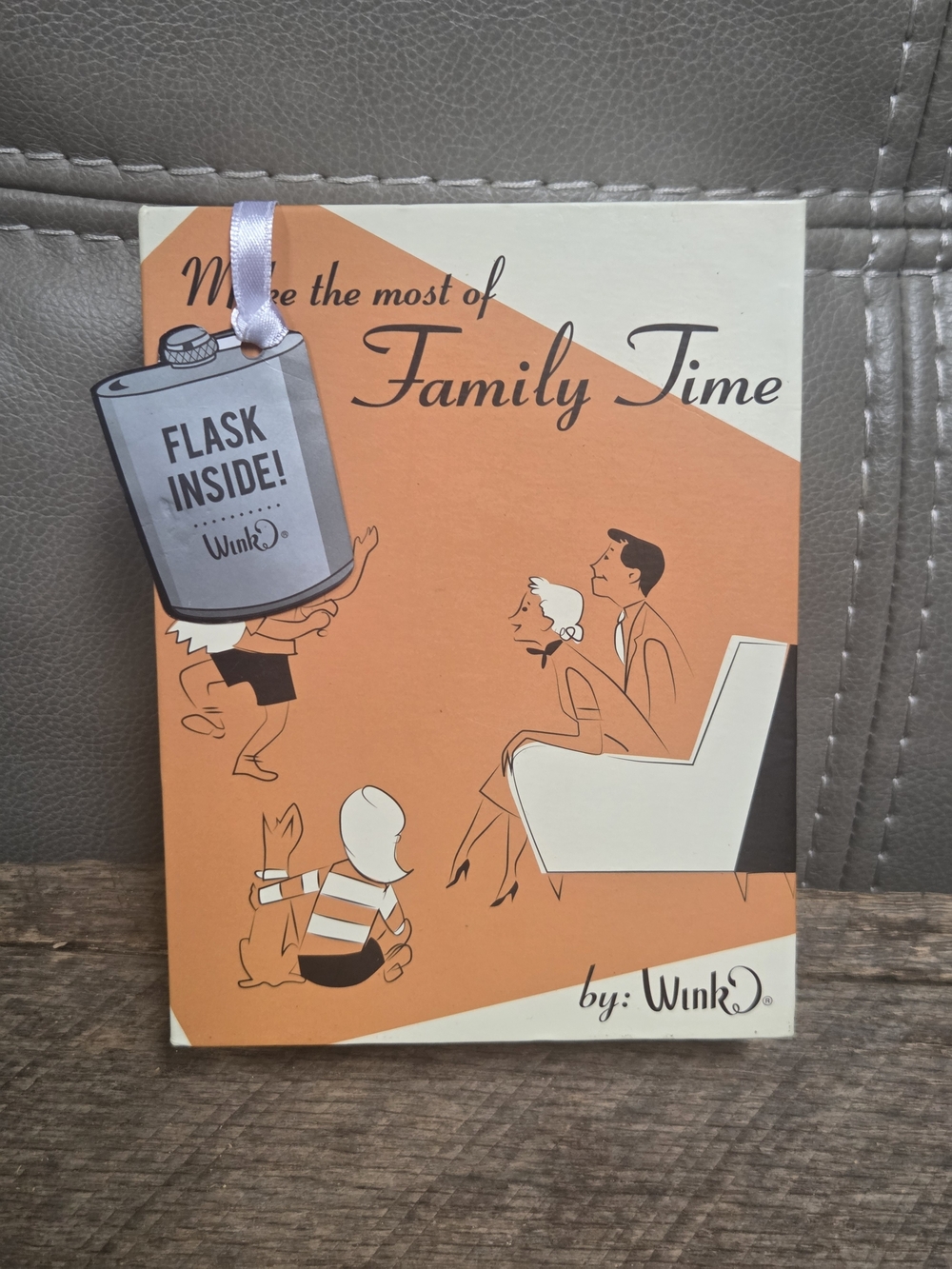 NEW "Make the Most of Family Time" Hidden Flask ~ Funny ~ Gag Gift ~ Bin 1E